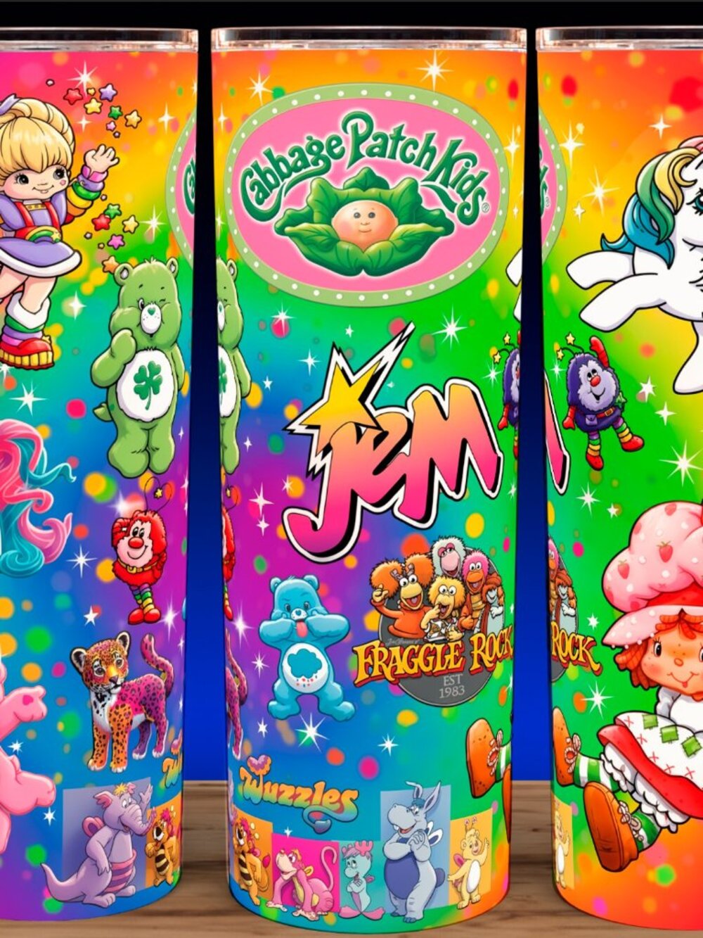 Rainbow Brite - Jem - Fraggle Rock - Fuzzles - Rainbow Cup Mug Tumbler 20oz